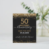 50th Wedding Jubileum Save the Date Budget (Staand voorkant)