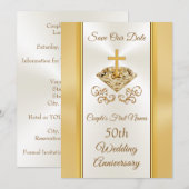 50th Wedding Jubileum sparen de Datumkaarten Kaart (Voorkant / Achterkant)
