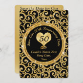 50th Wedding Jubileum sparen de Datumkaarten Kaart (Voorkant / Achterkant)
