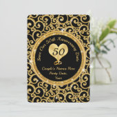 50th Wedding Jubileum sparen de Datumkaarten Kaart (Staand voorkant)