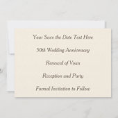 50th Wedding Jubileum sparen de Datumkaarten Save The Date (Achterkant)