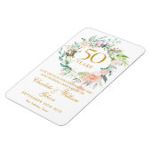 50th Wedding Jubileum Sparen het Roos van de Datum Magneet (Linkerzijde)