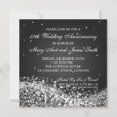 50th Wedding Jubileum Sparging Wave Black Kaart (Achterkant)