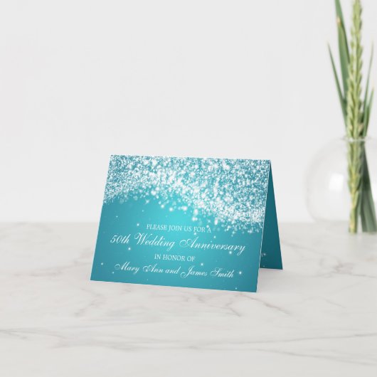50th Wedding Jubileum Sparging Wave Blue (Voorkant)