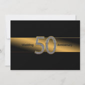 50th Wedding Jubileum - Uitnodiging - Goud/Zwart (Voorkant)