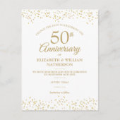 50th Wedding Jubileum Verander de Datum Aankondigingskaart (Voorkant)