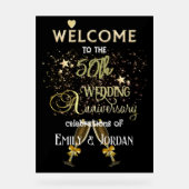 50th Wedding Jubileum Welkomstteken Acryl Bord (Voorkant)