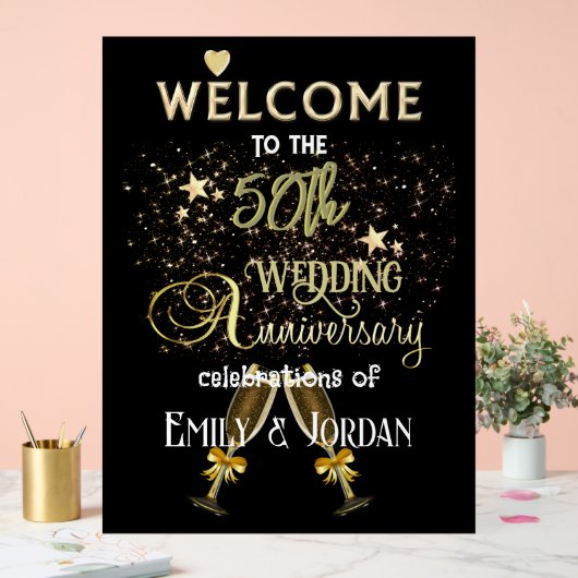 50th Wedding Jubileum Welkomstteken Acryl Bord (Huwelijk)