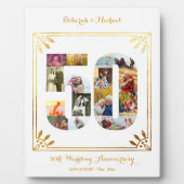 50th Wedding Jubileum White Gold Photo Collage Fotoplaat (Voorkant)