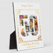 50th Wedding Jubileum White Gold Photo Collage Fotoplaat (Zijkant)
