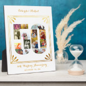 50th Wedding Jubileum White Gold Photo Collage Fotoplaat (Zijkant)