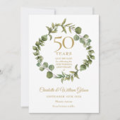 50th Wedding Jubileum Woodland Greenery Save The Date (Voorkant)