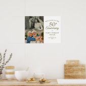 50th WeddingAnniversary 2 Foto Welkom Sign Poster (Keuken)
