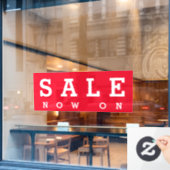50'x20' Custom Red Sale Nu op Bedrijfsdeur Raamsticker (Cafe Raam)