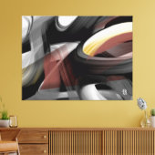 50x38" Trend Abstract Art Black White Powdery Canvas Afdruk (Insitu (Woonkamer))
