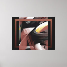 50x38" Trend Abstract Art Black White Powdery Canvas Afdruk