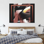 50x38" Trend Abstract Art Black White Powdery Canvas Afdruk (Insitu (Slaapkamer))