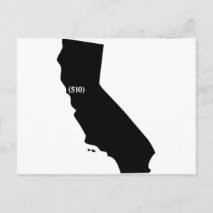 510 Area Code, California, Bay Area Briefkaart