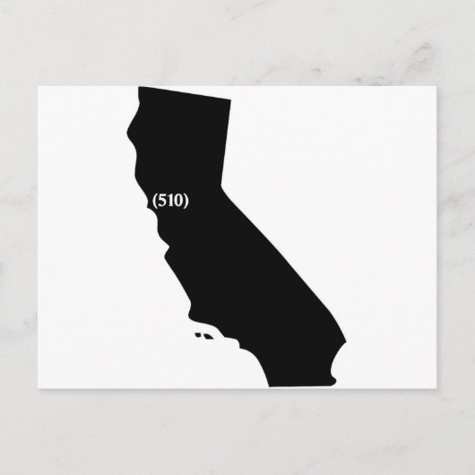 510 Area Code, California, Bay Area Briefkaart (Voorkant)