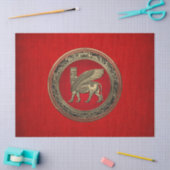 [510] Assyrian Winged Bull - Gold Lamassu Tissuepapier (Craft)