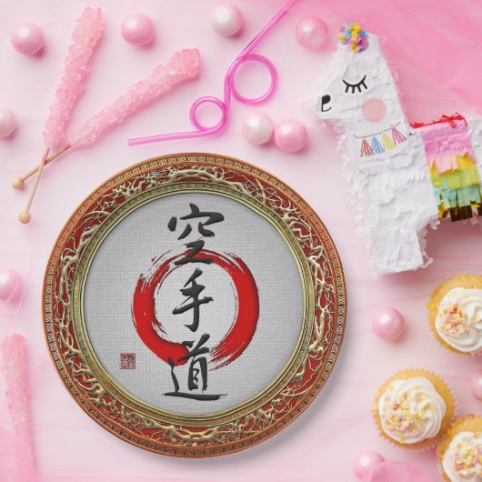 [510] Japanse kalligrafie - Karate-do Papieren Bordje (Feest)