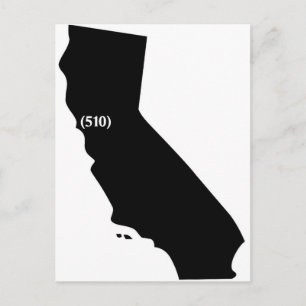 510 Landnummer, Californië, het Gebied van de Baai Briefkaart