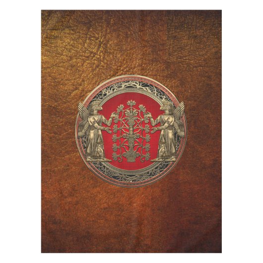 [510] Twee gouden nieren met een levensboom Tafelkleed (Voorkant)