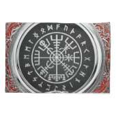 [510] Vegvisir - Viking Silver Magic Runass Kussensloop (Achterkant)