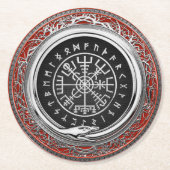 [510] Vegvisir - Viking Silver Magic Runass Ronde Kartonnen Onderzetter (Voorkant)