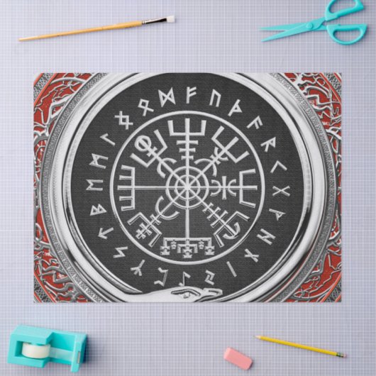 [510] Vegvisir - Viking Silver Magic Runass Tissuepapier (Craft)