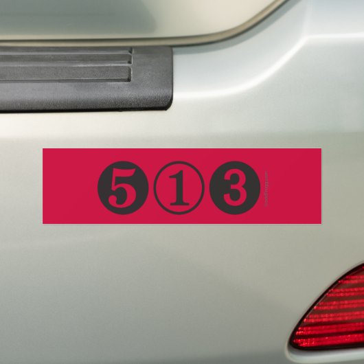 513 Gebiedscode Bumpersticker (rood) (Op auto)