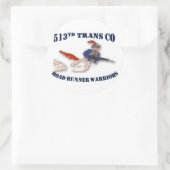 513th Blauw Ronde Sticker (Tas)