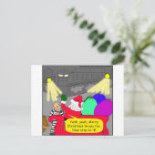 515 ontsnappingen uit Santa cartoon Feestdagenkaart (Staand voorkant)