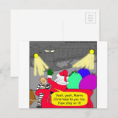 515 ontsnappingen uit Santa cartoon Feestdagenkaart (Voorkant / Achterkant)