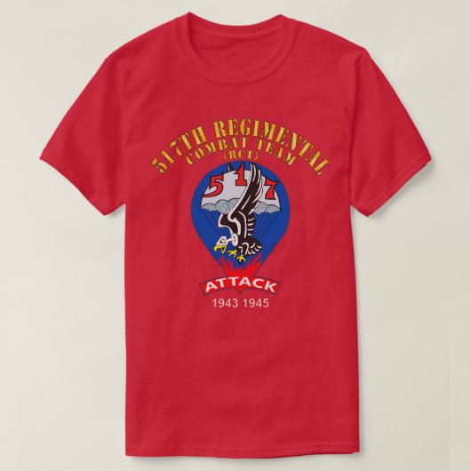 517e Parachute Regimental Combat Team RCT Aanval T-shirt (Design voorkant)