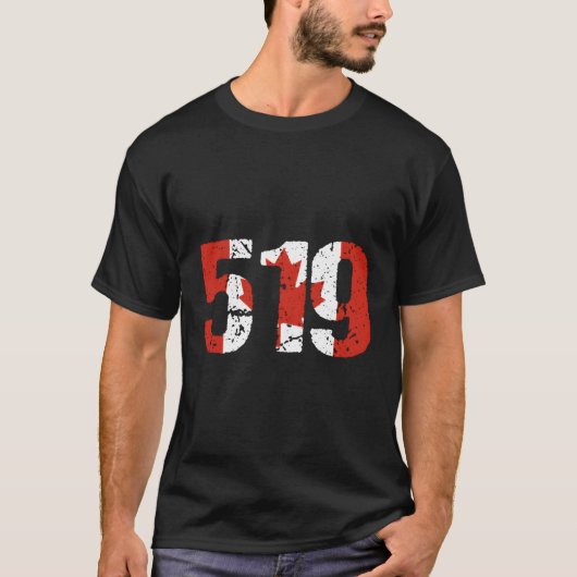 519 Ontario netnummer Canada T-shirt (Voorkant)