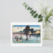 51. 水 宿, 広 重 BRIEFKAART (Staand voorkant)