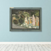 51.207/28 Nanda die Radha vraagt om Krishna te beg Canvas Afdruk (Insitu (Houten vloer))