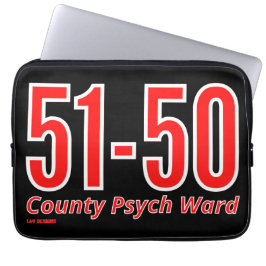 "51-50" grappige psychiatrische psychiatrie laptop sleeve