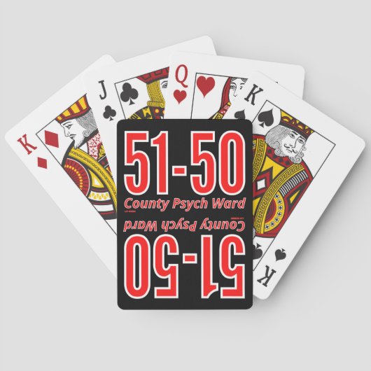"51-50" grappige psychiatrische psychiatrie   pokerkaarten (Achterkant)