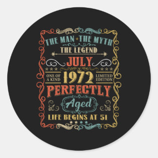51 Geweldige juli 1972 51 Ronde Sticker