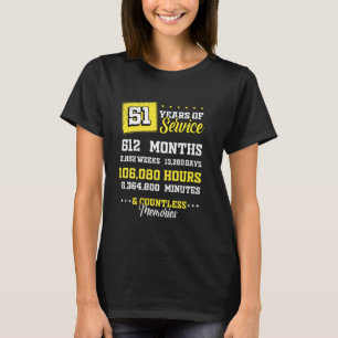 51 jaar dienst Grappige pensioengeschenken voor ma T-shirt