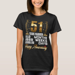 51 Jaar Getrouwd 51e Huwelijksjubileum T-shirt