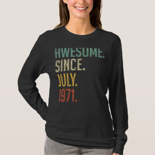 51 jaar Geweldige sinds juli 1971 51e geboortedag T-shirt