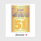 51 Jaar | Golden Ray 12 Stappen AANGEPASTE NAAM Sticker (Vel)