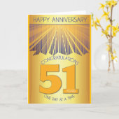 51 Jaar Nuchter Jubileum | Gouden Straal 12 Stappe Kaart (Gele Bloem)