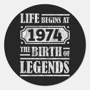 51 jaar oud 1974 Geboorte van de legende 51ste ver Ronde Sticker