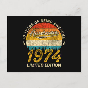 51 Jaar Oud 1974 Retro Geweldig 51e Verjaardag Cad Briefkaart