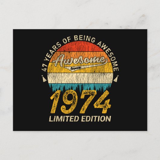 51 Jaar Oud 1974 Retro Geweldig 51e Verjaardag Cad Briefkaart (Voorkant)