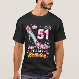 51 jaar oud Het is mijn 51ste verjaardag, roze Dia T-shirt